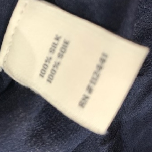 Creme Fraiche Navy Blue Loose Puffy Sleeve Blouse - Picture 6 of 6